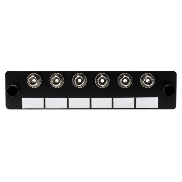 HellermannTyton FAP6MMST Fiber Adapter Panel Preloaded with 6 ST MM, 1/pkg