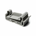 HellermannTyton FC1.2AH4 Flat Ribbon Cable Clamp, Adhesive, 1.2'' Max Cable Width, 0.156" Hole Dia, PA66, Gray, 500/pkg