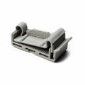 HellermannTyton FC1.2AK2 Flat Ribbon Cable Clamp, Adhesive, 1.2'' Max Cable Width, 0.156" Hole Dia, PA66, Gray, 50/pkg