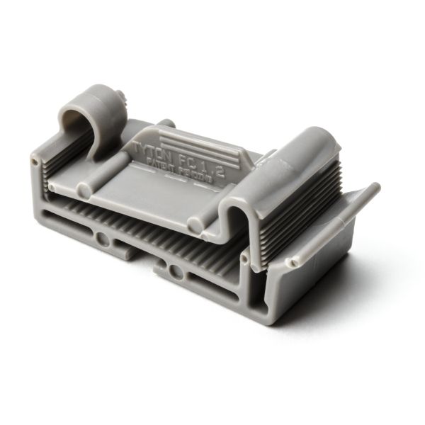 HellermannTyton FC1.2K2 Flat Ribbon Clamp, 1.2" Max Cable Width, 0.156" Hole Dia, PA66, Gray, 50/pkg