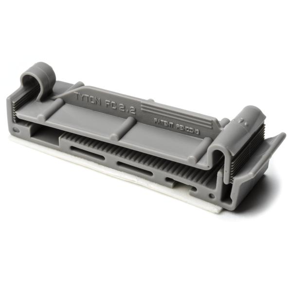HellermannTyton FC2.2AH4 Flat Ribbon Cable Clamp, Adhesive, 2.2'' Max Cable Width, 0.156" Hole Dia, PA66, Gray, 500/pkg