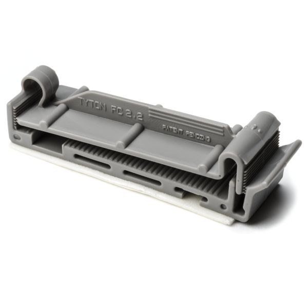 HellermannTyton FC2.2AK2 Flat Ribbon Cable Clamp, Adhesive, 2.2'' Max Cable Width, 0.156" Hole Dia, PA66, Gray, 50/pkg