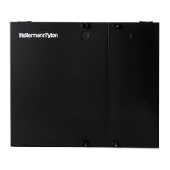 HellermannTyton FEWM12 Wall Mount Fiber Enclosure, Unloaded, accepts 2 Adapter Panels, 1 Splice Tray, Black, 1/pkg