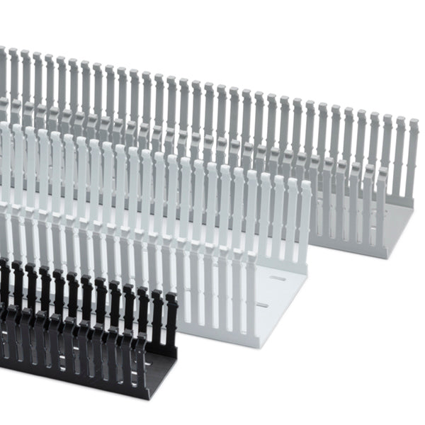 HellermannTyton 184-43000 High Density Slotted Wall Wiring Duct, 4" X 3", Non-Adhesive, PVC, Gray, 30ft/Box