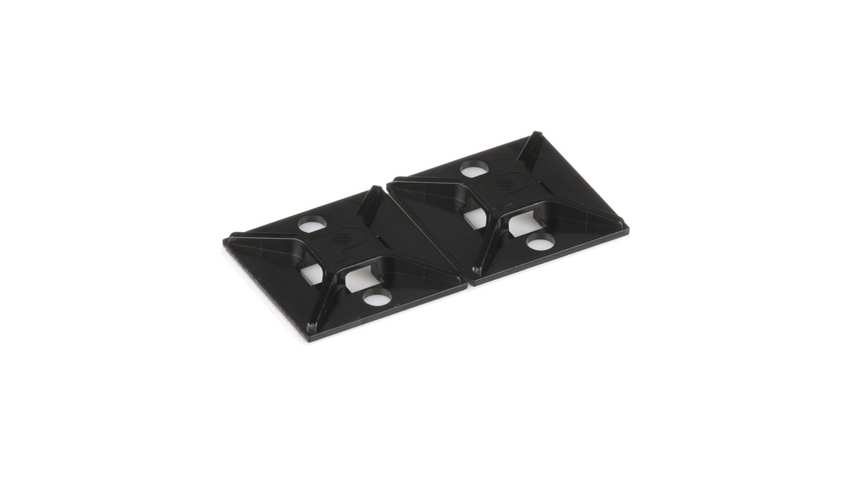 ABM2S-AT-D0 Cable Tie Mount, Black, UV ABS, Acrylic Adh., 1x1", PK500