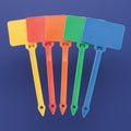 6" 50lb Orange Nylon Cable Tie Blank Flag Identification Tag w/ 1-7/8" X 1-1/8" Flag. 100/Bag