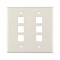 HellermannTyton FPDGSIX-FW Dual Gang 6 Port Flush Mount Faceplate, ABS 94V-0, Office White, 1/pkg