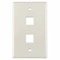 HellermannTyton FPDUAL-FW Standard Single Gang 2 Port Faceplate, ABS 94V-0, Office White, 1/pkg 