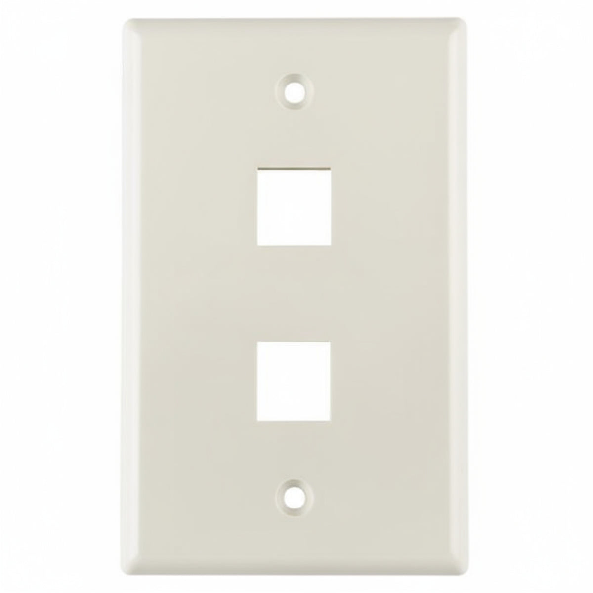 HellermannTyton FPDUAL-FW Standard Single Gang 2 Port Faceplate, ABS 94V-0, Office White, 1/pkg 