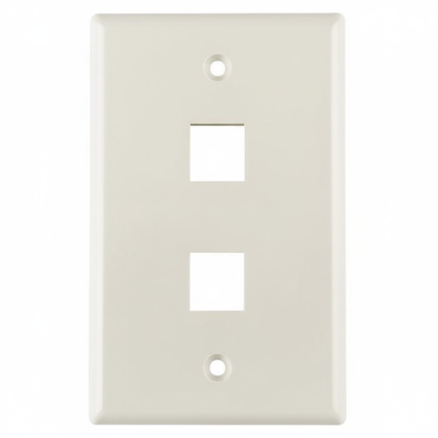 HellermannTyton FPDUAL-FW Standard Single Gang 2 Port Faceplate, ABS 94V-0, Office White, 1/pkg 