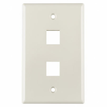 HellermannTyton FPDUAL-FW Standard Single Gang 2 Port Faceplate, ABS 94V-0, Office White, 1/pkg 