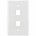 HellermannTyton FPDUAL-W Standard Single Gang 2 Port Faceplate, ABS 94V-0, White, 1/pkg