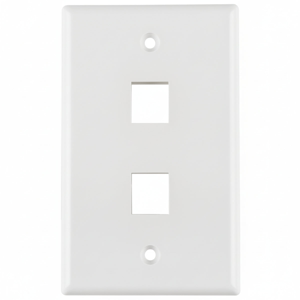 HellermannTyton FPDUAL-W Standard Single Gang 2 Port Faceplate, ABS 94V-0, White, 1/pkg