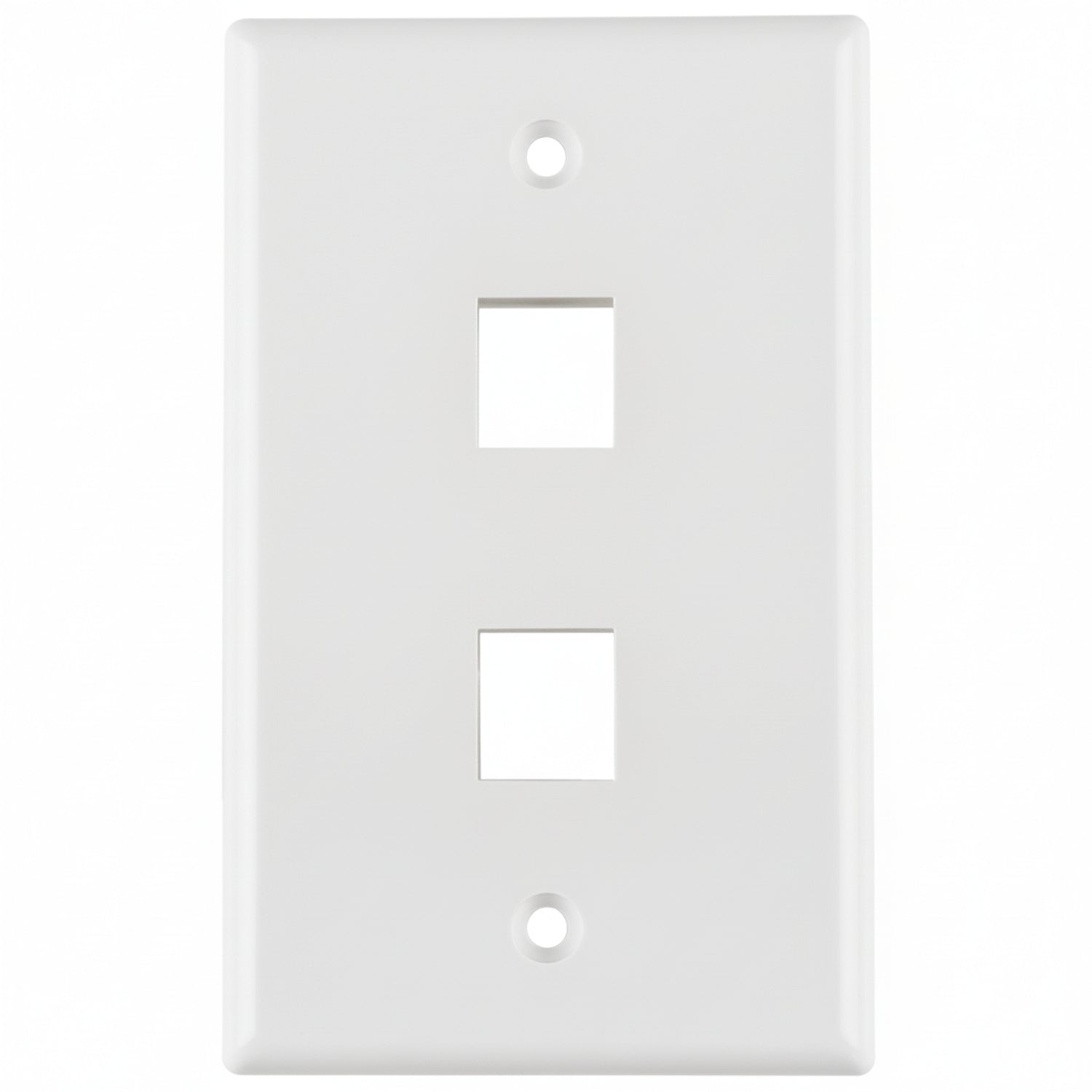 HellermannTyton FPDUAL-W Standard Single Gang 2 Port Faceplate, ABS 94V-0, White, 1/pkg