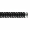 HellermannTyton FSU20B-25M HelaGuard Spiral Metallic Conduit, Extra Flexible, 0.50" (20mm) Dia, GS/PVC, Black, 82ft/Reel