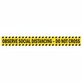 HellermannTyton 596-97000 Floor Tape, 2" x 50', Observe Social Distancing - Do Not Cross, Yellow, Vinyl, 50'/roll