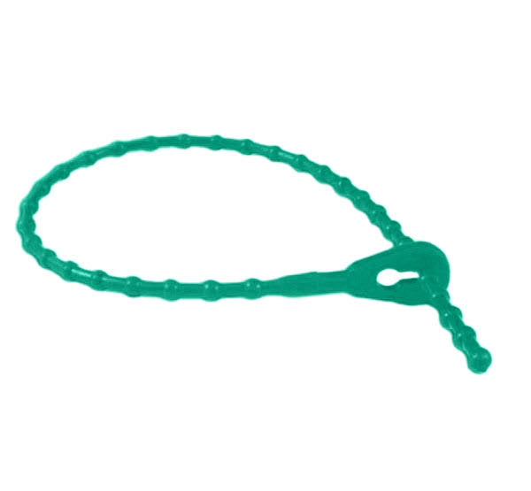 8.9" 75lb Green Bead Tie 1,000/bag, Part# Bead-8-75-0M-Green