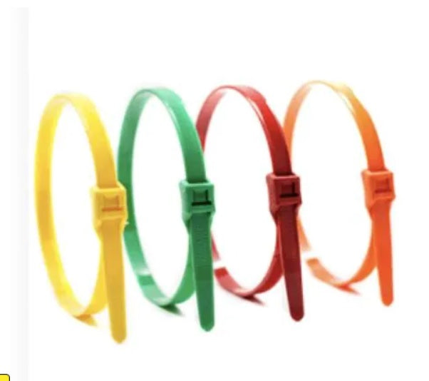 14" 50lb Green Low Profile/In-Line Cable Ties 100/bag