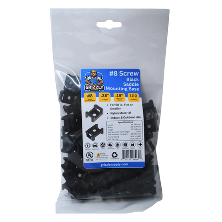 Saddle Mount #8 Screw Black 100/bag
