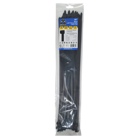 18" 120lb BlackUV Cable Tie 50/bag