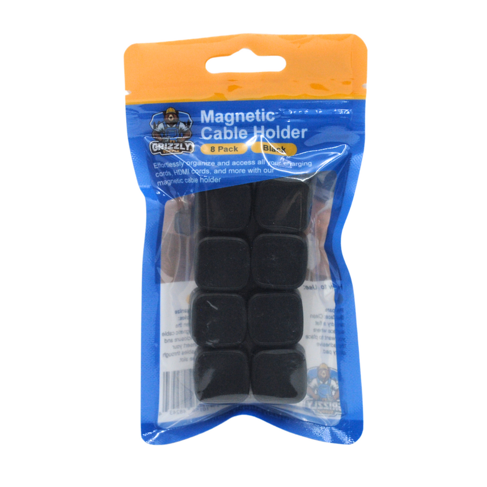 Black Magnetic Cable Holder Cable Clips for Nightstand, Deck, Home, Office 8/pack