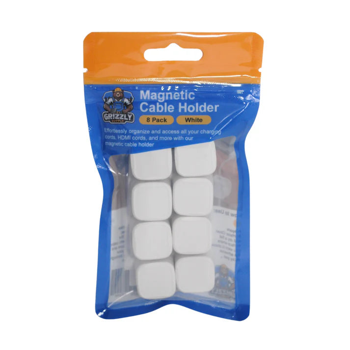 White Magnetic Cable Holder Cable Clips for Nightstand, Deck, Home, Office 8/pack
