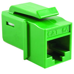 HellermannTyton GSTJ6AU-GN GST Category 6A UTP Modular Keystone Jack, Plenum Rated, Green, 1/bag