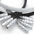 3/8” Black w/ White Tracer Techflex Flexo Halar Braided Sleeving 125ft