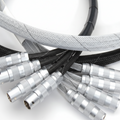 1 1/4” Black w/ White Tracer Techflex Flexo Halar Braided Sleeving 50ft