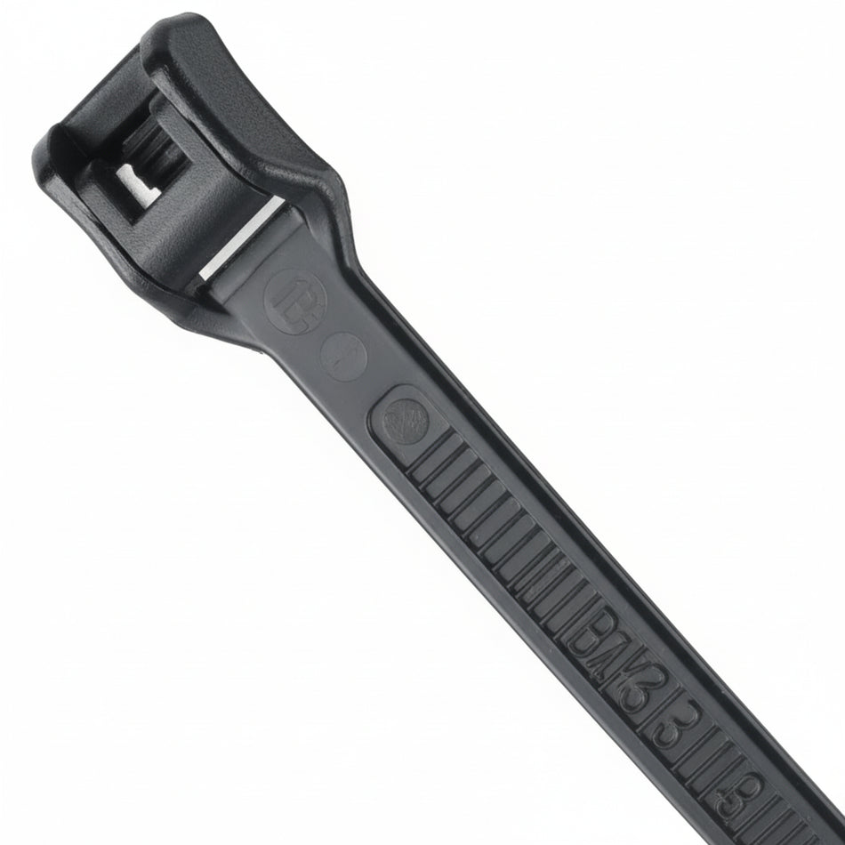 8" 50lb Black Low Profile/In-Line Cable Ties 100/bag Part #LP8-50-0C
