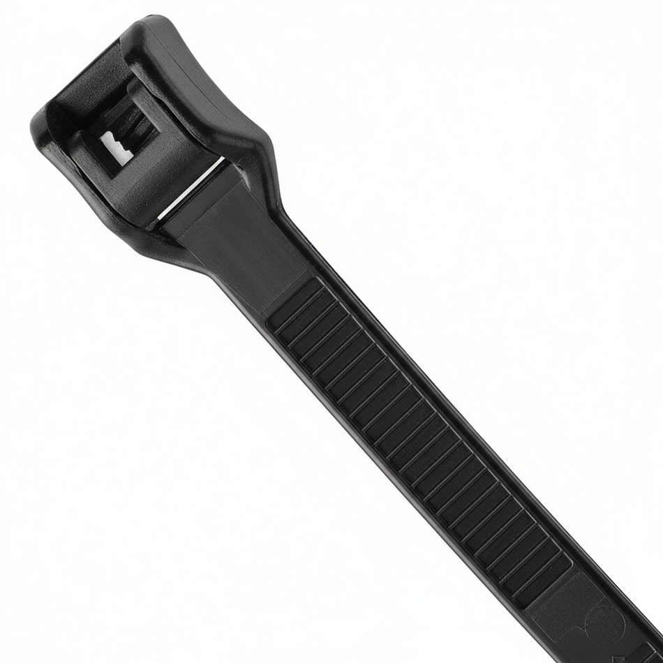 11" 50lb Black Low Profile/In-Line Cable Ties 100/bag Part #LP11-50-0C