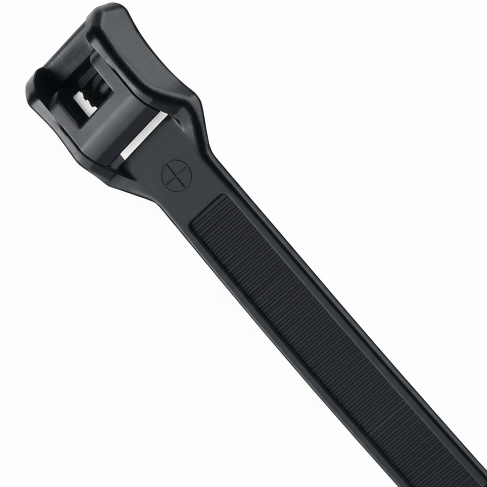 14" 120lb Black Low Profile/In-Line Cable Ties 100/bag Part #LP14-120-0C