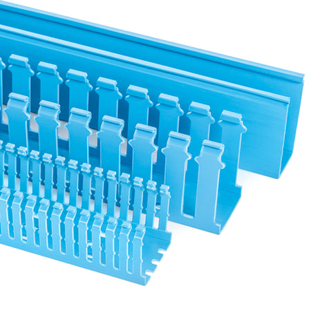 HellermannTyton 181-00210 Slotted Wall Wiring Duct, 4" X 3", Non-Adhesive, PVC, Intrinsic Blue, 120ft/Carton