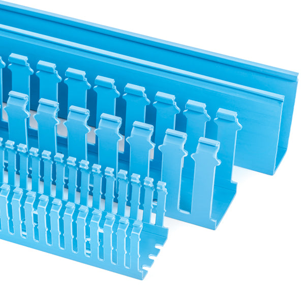 HellermannTyton 181-00210 Slotted Wall Wiring Duct, 4" X 3", Non-Adhesive, PVC, Intrinsic Blue, 120ft/Carton