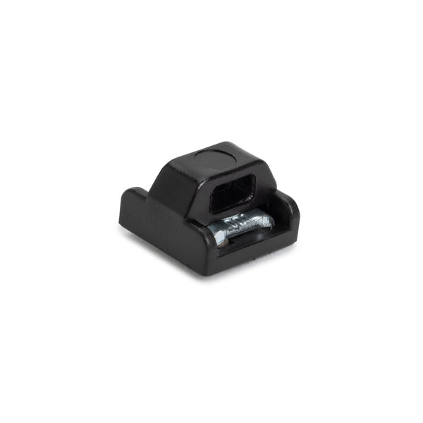 Magnetic Cable Tie Mount, Mini, 0.6 x 0.6", Neodymium Magnet/POM/ST, 5lb Pull Force, Blk, 100/bg