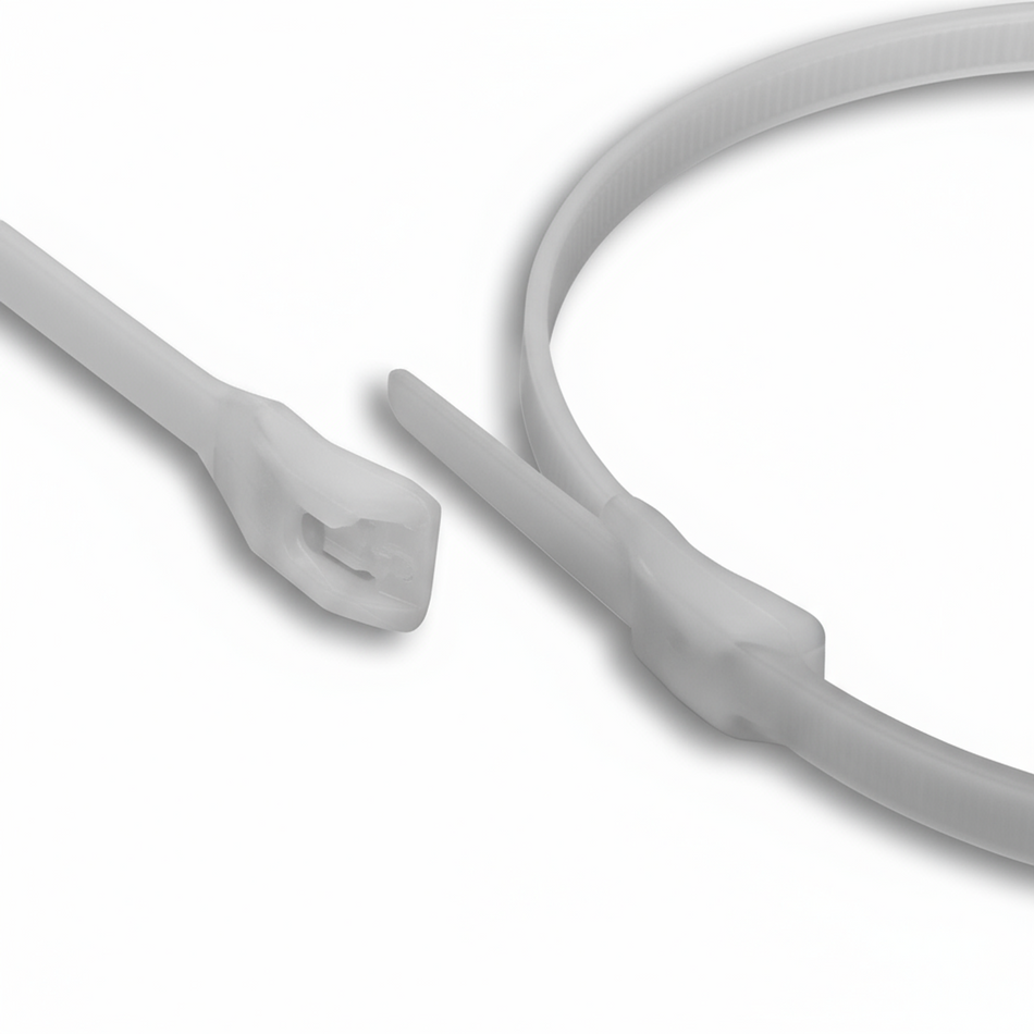 14" 120lb Silver/Gray Low Profile/In-Line Cable Ties 100/bag Part #LP14-120-8C