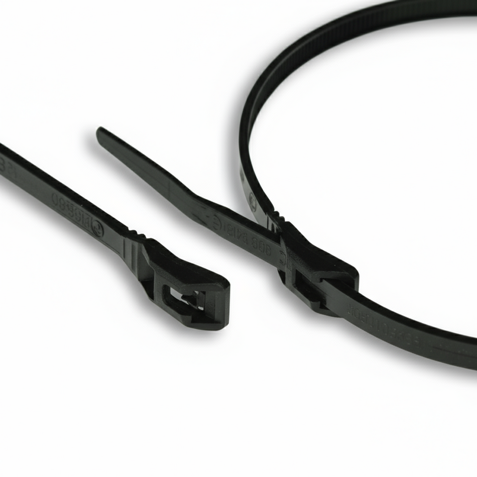 14" 50lb Black Low Profile/In-Line Cable Ties 100/bag Part #LP14-50-0C
