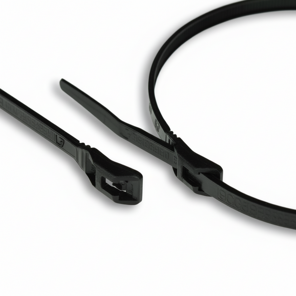 14" 120lb Black Low Profile/In-Line Cable Ties 100/bag Part #LP14-120-0C