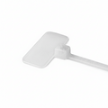 4" 18lb Natural Nylon Cable Tie Blank Flag Identification Flag. 100/Bag