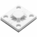 HellermannTyton MB2.5A10C2 Adhesive Cable Tie Mount, .63" x .63", .10" Max Tie Width, PA66/SR T50, White, 100/pkg