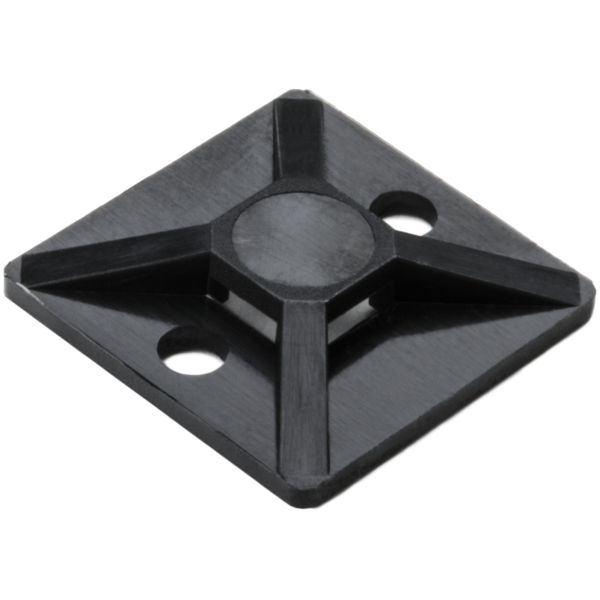 HellermannTyton MB30C2 Screw Mount Cable Tie Base, .75" x .75", .14" Max Tie Width, .12" Hole Dia, PA66, Black, 100/pkg