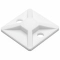 HellermannTyton MB310C2 Screw Mount Cable Tie Base, .75" x .75", .14" Max Tie Width, .12" Hole Dia, PA66, White, 100/pkg