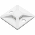 HellermannTyton MB310M4 Screw Mount Cable Tie Base, .75" x .75", .14" Max Tie Width, .12" Hole Dia, PA66, White, 1000/pkg