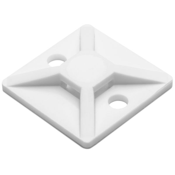 HellermannTyton MB310M4 Screw Mount Cable Tie Base, .75" x .75", .14" Max Tie Width, .12" Hole Dia, PA66, White, 1000/pkg