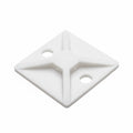 HellermannTyton MB410C2 Screw Mount Cable Tie Base, 1.12" x 1.12", .18" Max Tie Width, .18" Hole Dia, PA66, White, 100/pkg