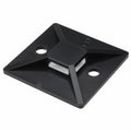HellermannTyton MB50C2 Screw Mount Cable Tie Base, 1.49" x 1.49", .35" Max Tie Width, .19" Hole Dia, PA66, Black, 100/pkg