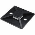 HellermannTyton MB50F4 Screw Mount Cable Tie Base, 1.49" x 1.49", .35" Max Tie Width, .19" Hole Dia, PA66, Black, 250/pkg