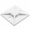 HellermannTyton MB510C2 Screw Mount Cable Tie Base, 1.49" x 1.49", .35" Max Tie Width, .19" Hole Dia, PA66, White, 100/pkg