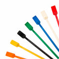 6" 50lb Green Nylon Cable Tie Blank Flag Identification Tag w/ 1-1/8" X 5/8" Flag. 100/Bag