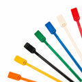 6" 50lb Orange Nylon Cable Tie Blank Flag Identification Tag w/ 1-1/8" X 5/8" Flag. 100/Bag